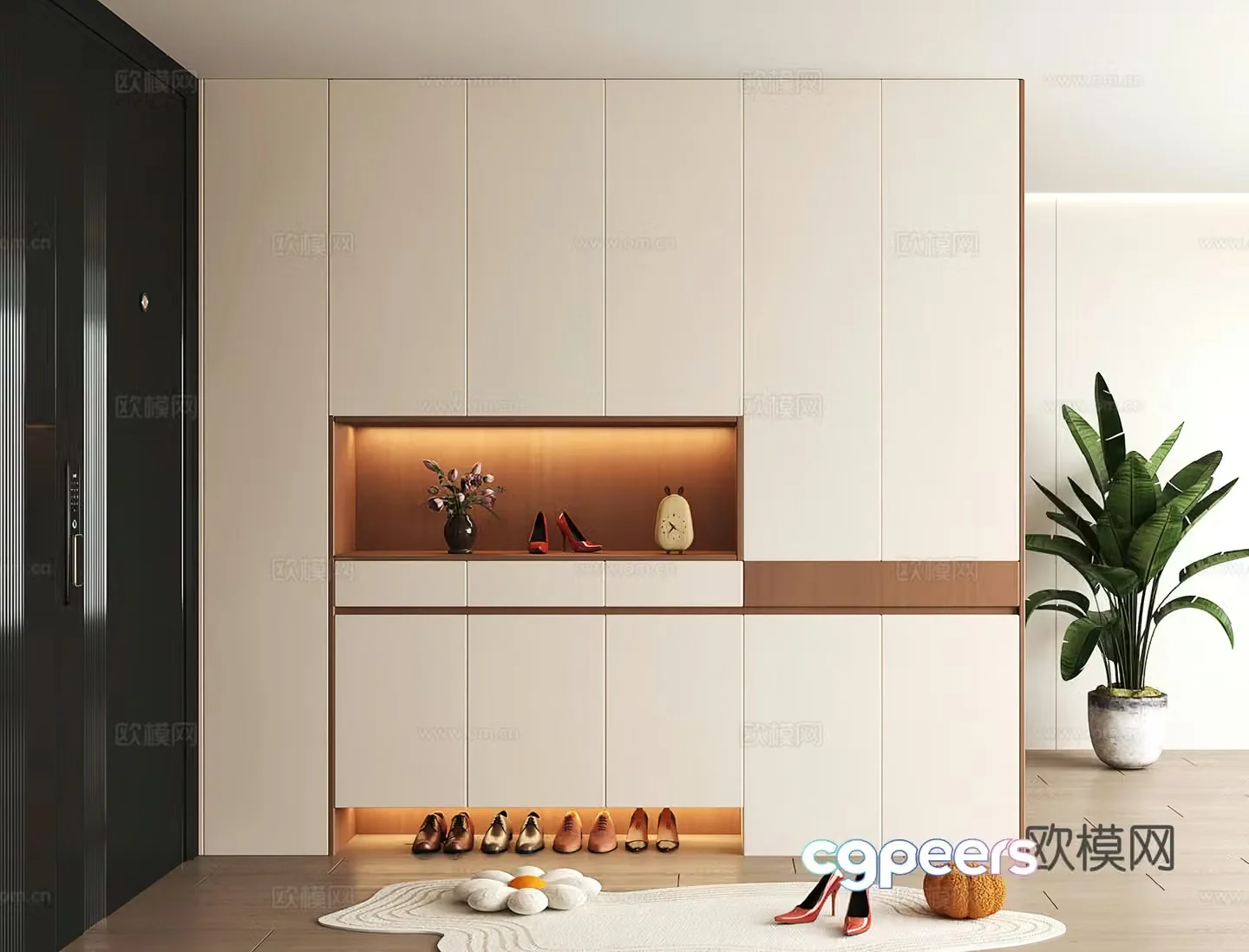 Shoe cabinet design shoe cabinet partition shoe cabinet porch shoe cabinet shoe cabinet rendering 3D model