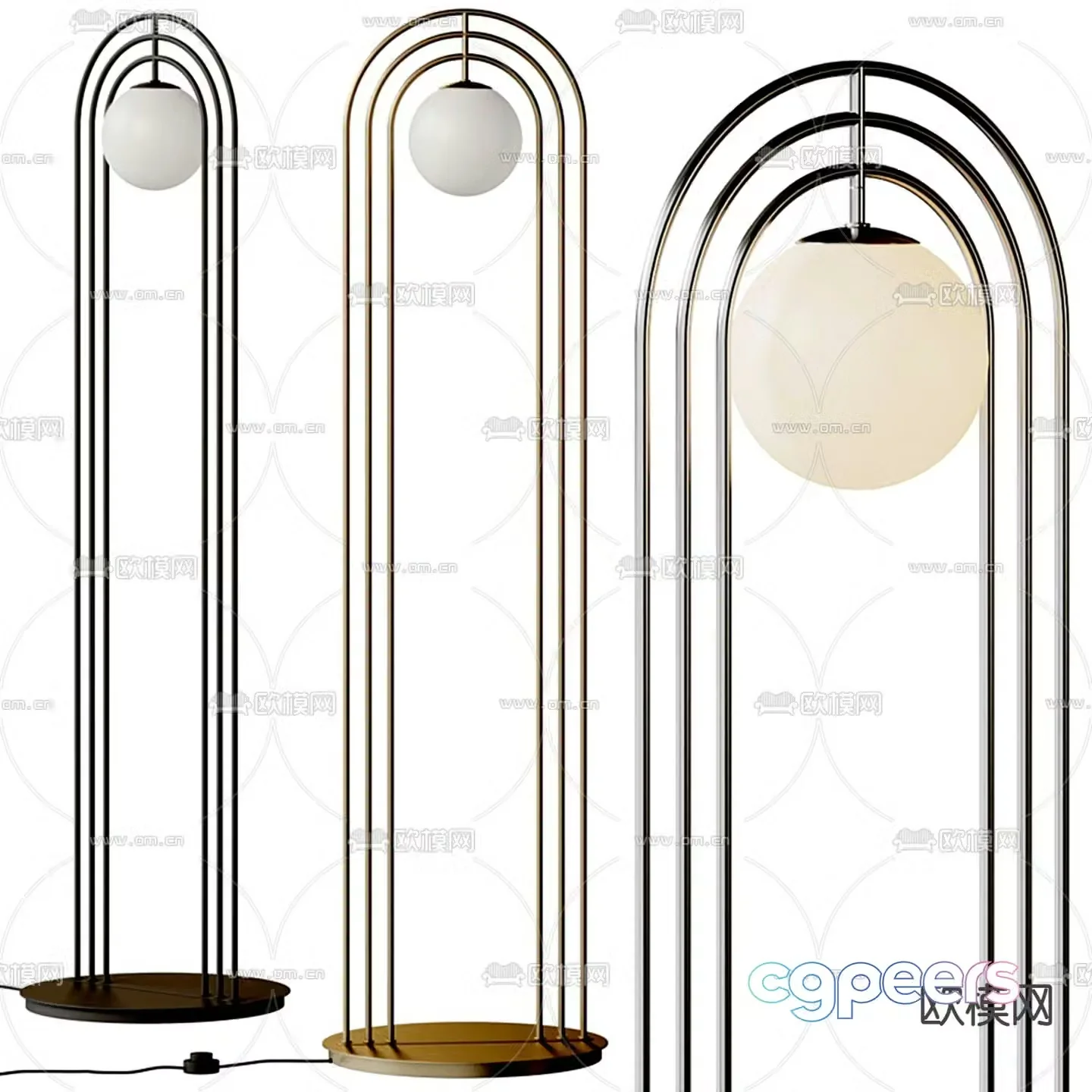 B&B italia light luxury floor lamp 3d model