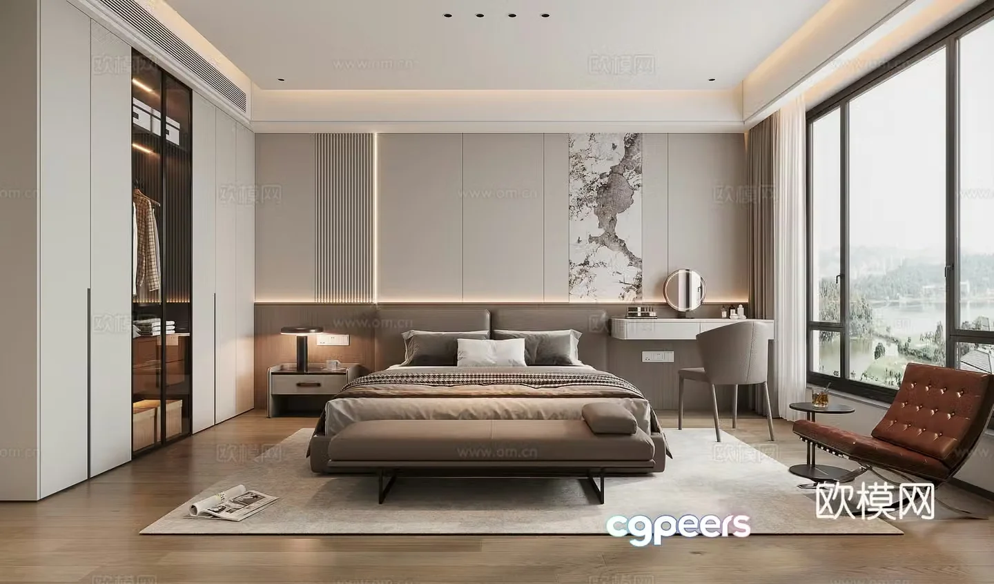 Italian style bedroom master bedroom 3d model