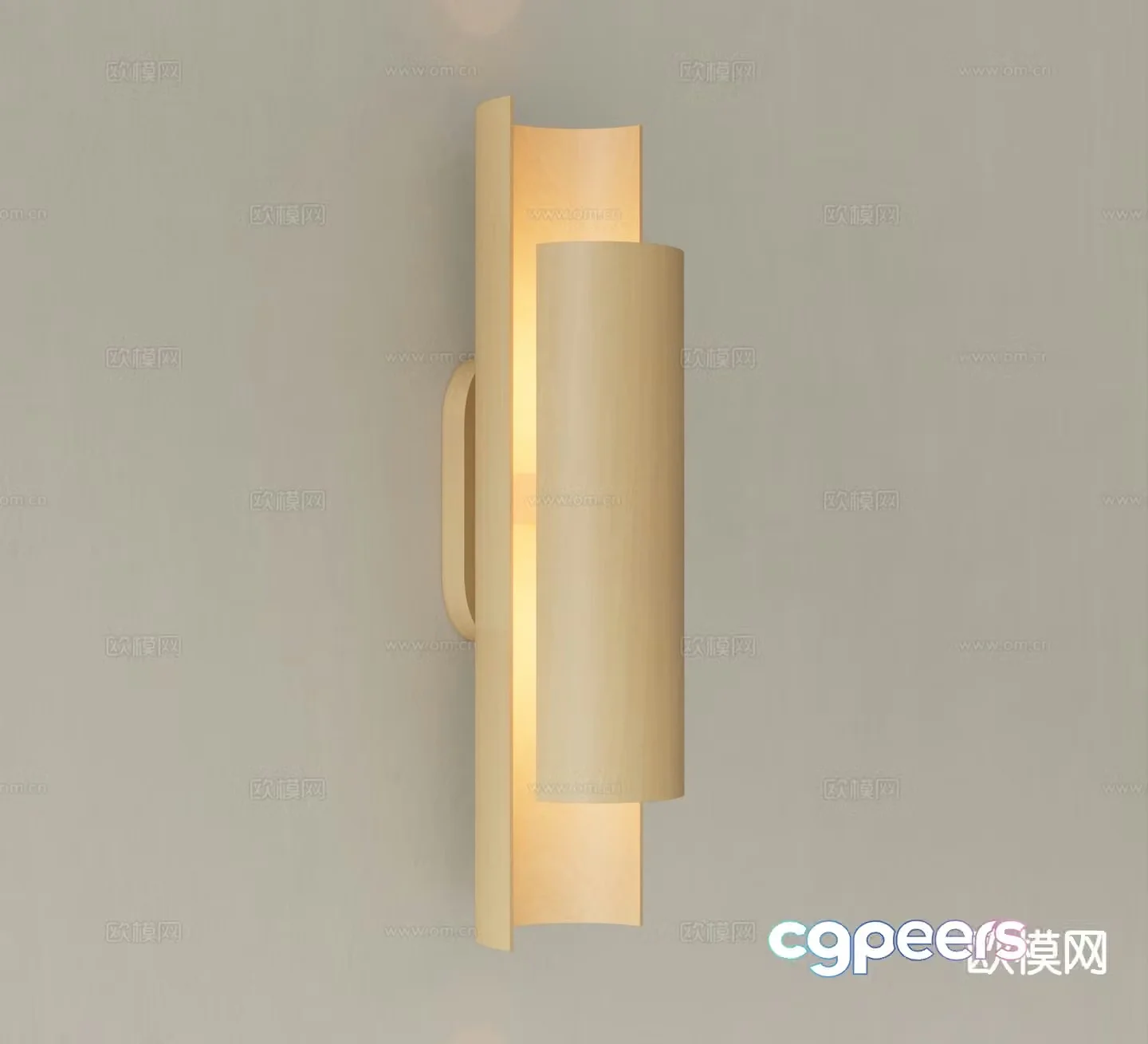 Log style wall lamp 3d model