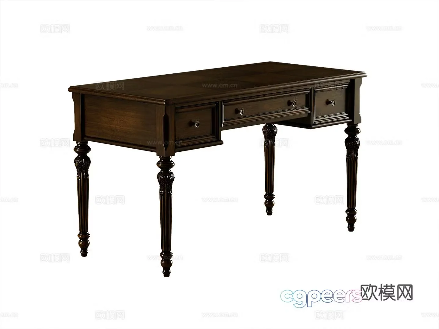 American desk writing desk 3d model