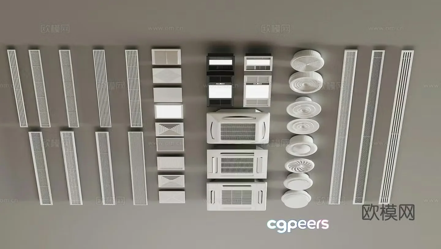 Air conditioning blinds air outlet bathroom heater 3D model