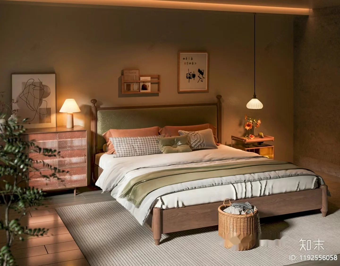 Cozy Bedroom 3D Model – 1116 – CORONA Render