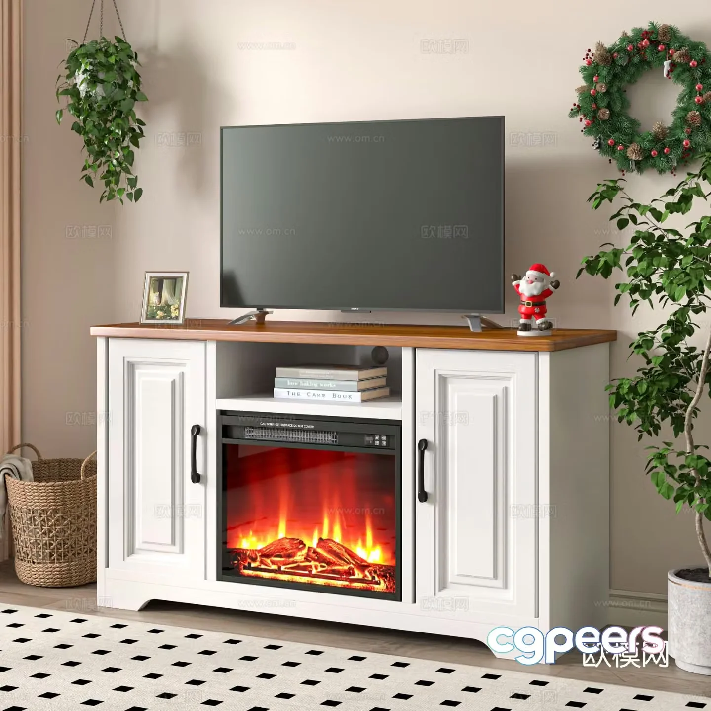 Simple European TV cabinet 3D model