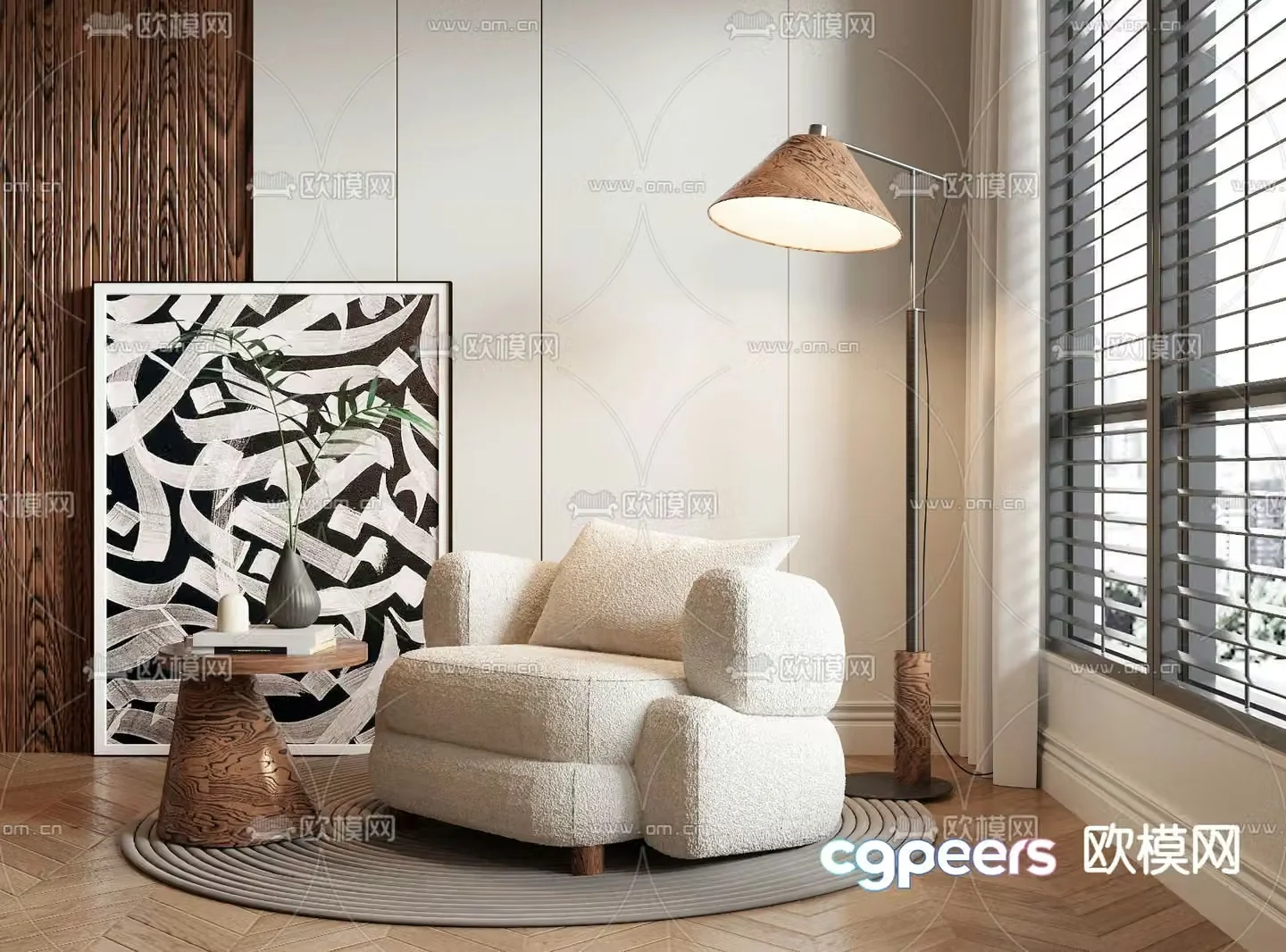 Medieval style single sofa 3d model