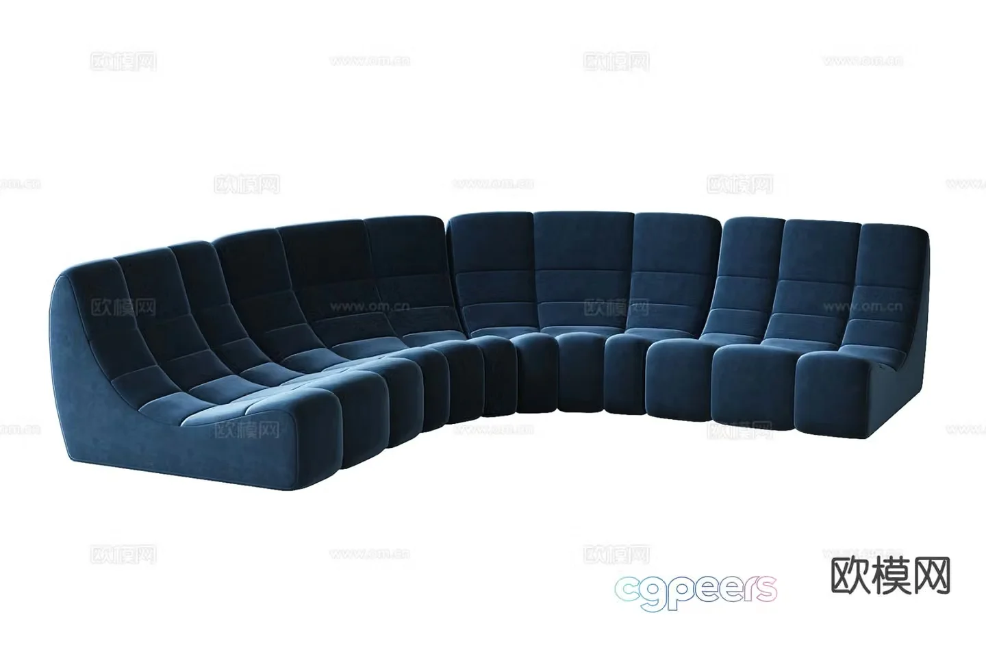 Modern curved sofa fabric sofa 3d model