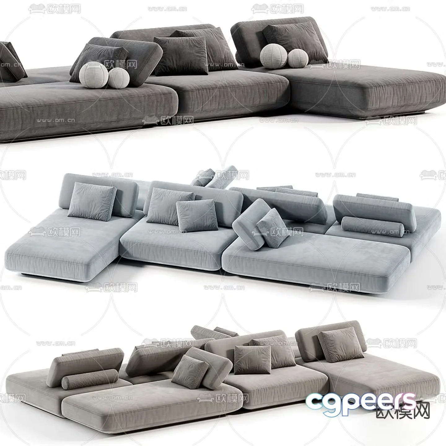 Office sofa lobby sofa public sofa 3d model