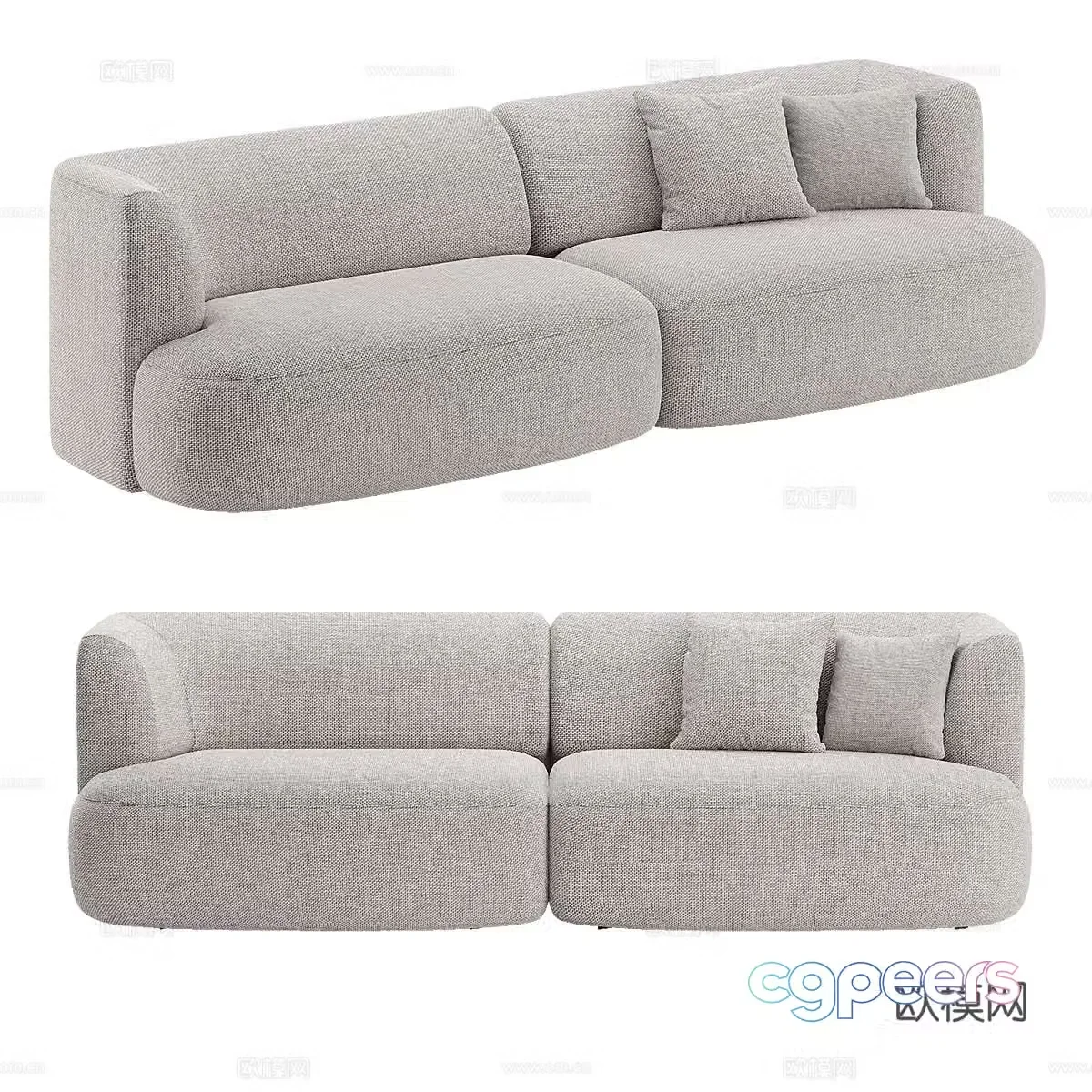 Three-person sofa 3d model