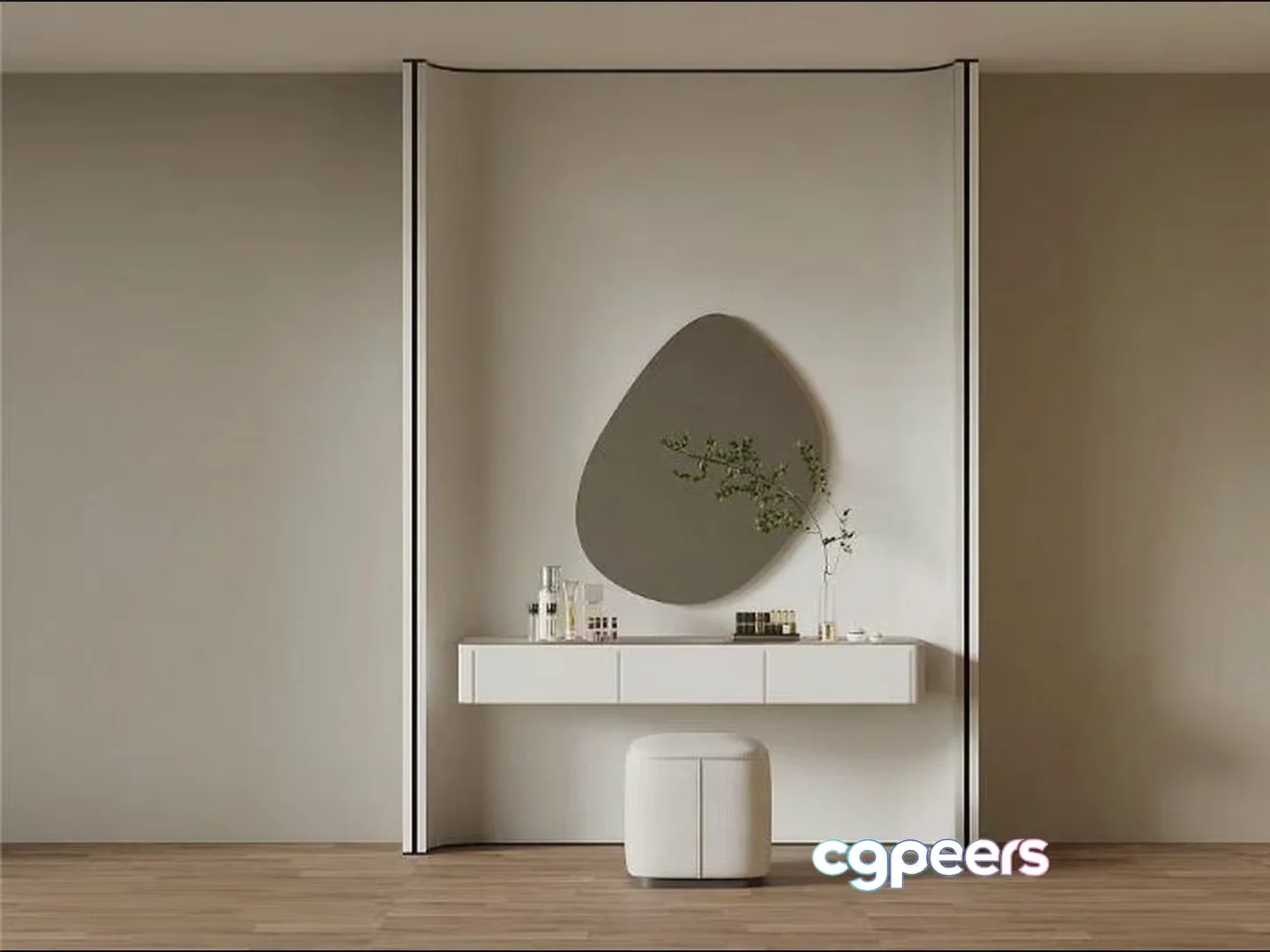 Minimalist Vanity Set 3D Model – 1224 – VRAY Render