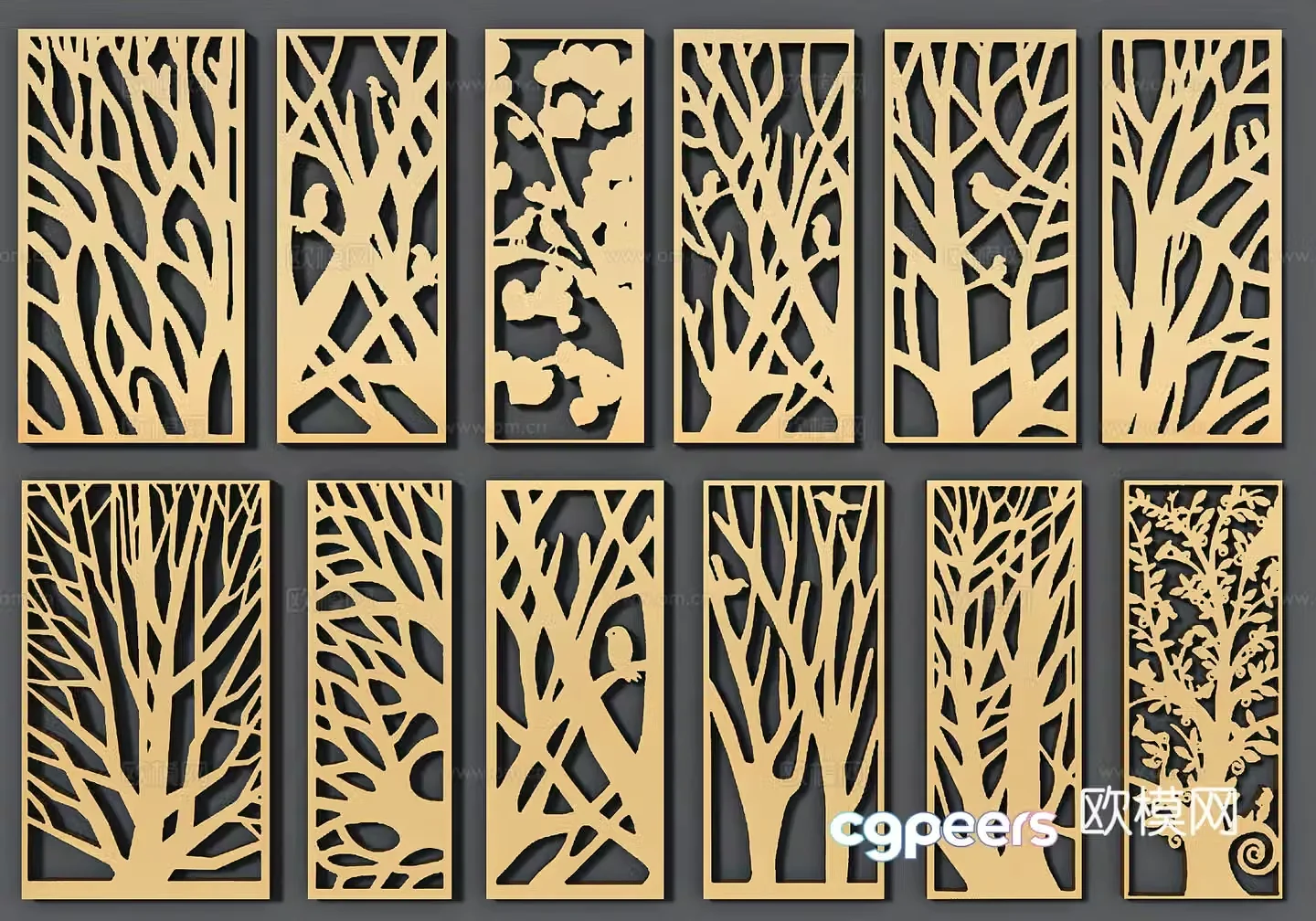 Metal screen partition Hollow screen partition Titanium stainless steel screen partition 3D model