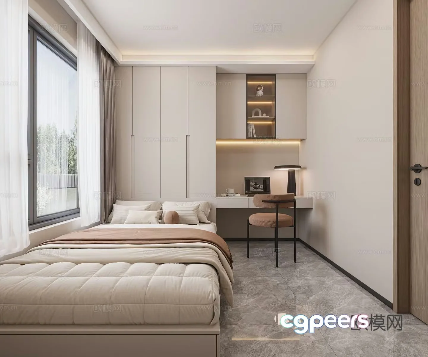 Modern tatami bedroom 3d model
