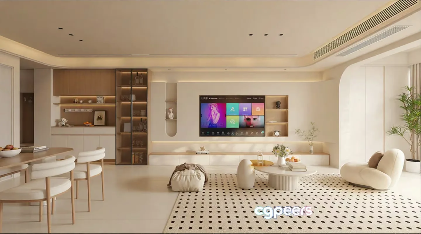 Modern Living Room 3D Model – 9125 – CORONA Render