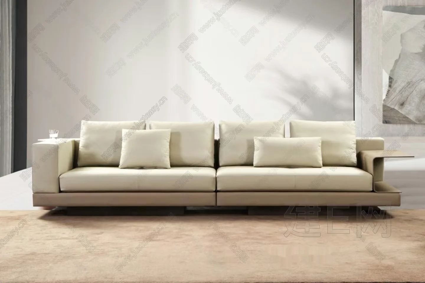 Modern Cream Sofa 3D Model – 4300 – VRAY Render