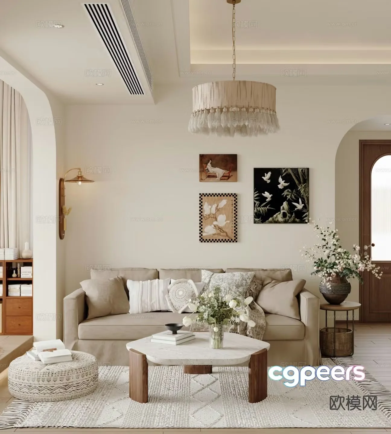 Medieval style living room 3D model