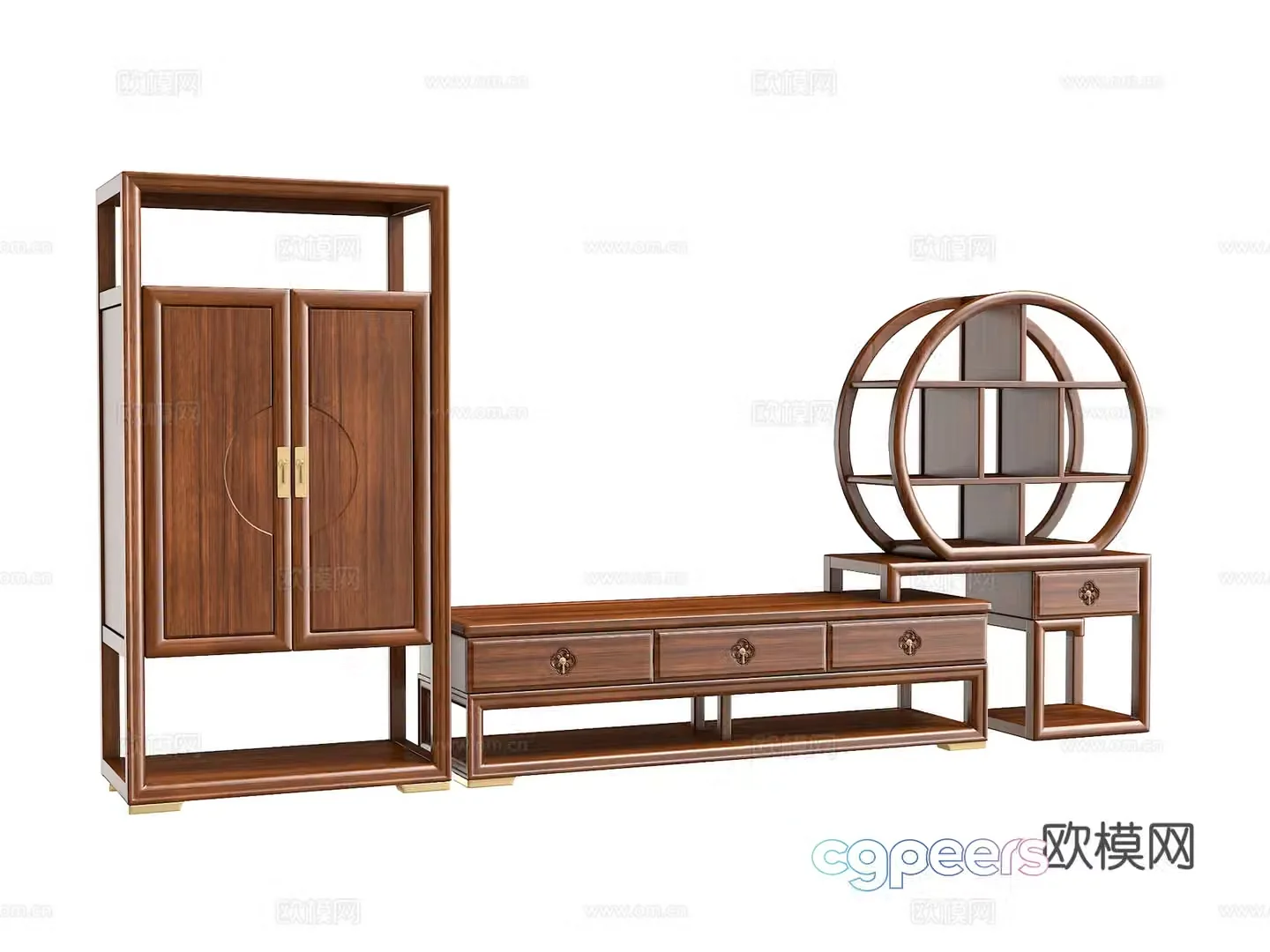 New Chinese TV cabinet combination 3D model