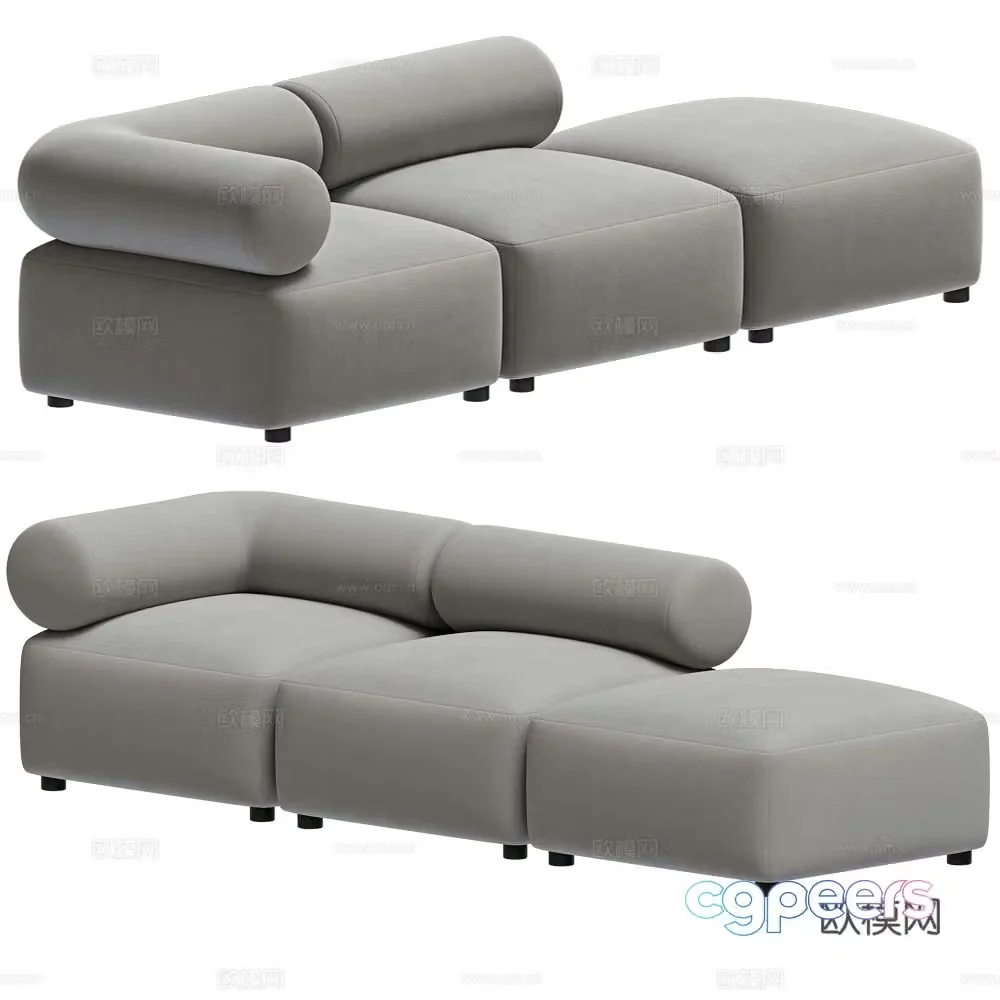 3d model of chaise longue sofa