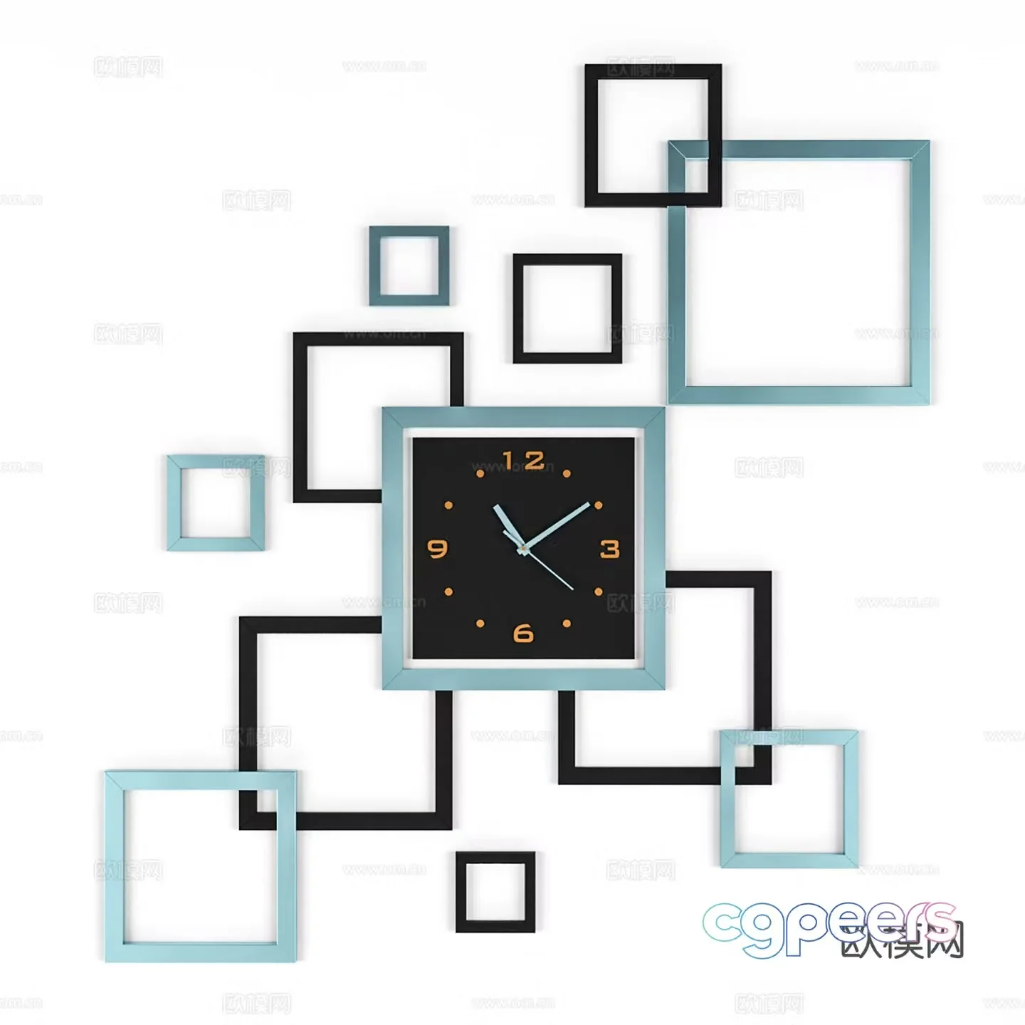 Modern pendant wall decoration wall decoration clock photo frame 3d model