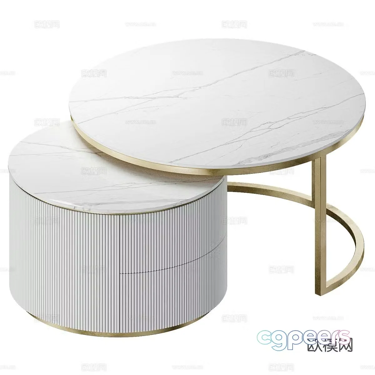 Light luxury mother-in-law coffee table 3D model