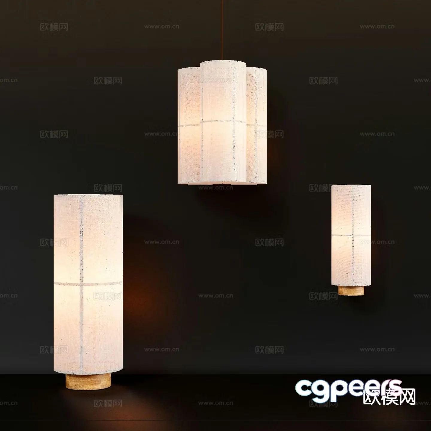 Wabi-sabi chandelier table lamp 3d model
