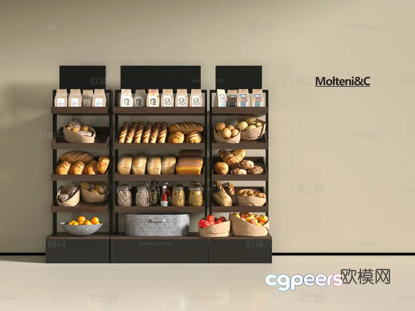 Modern bakery showcase 3d model