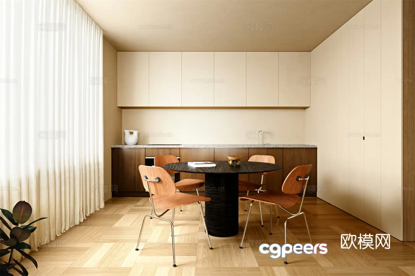 Modern Dining Room 3D Model – 5407 – VRAY Render