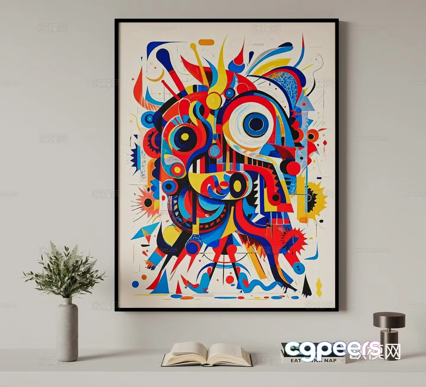 Modern minimalist decorative hanging painting 3d model