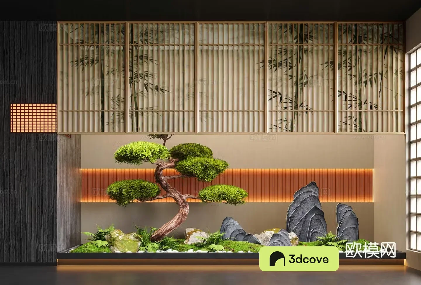 New Chinese -style indoor landscape plant pile