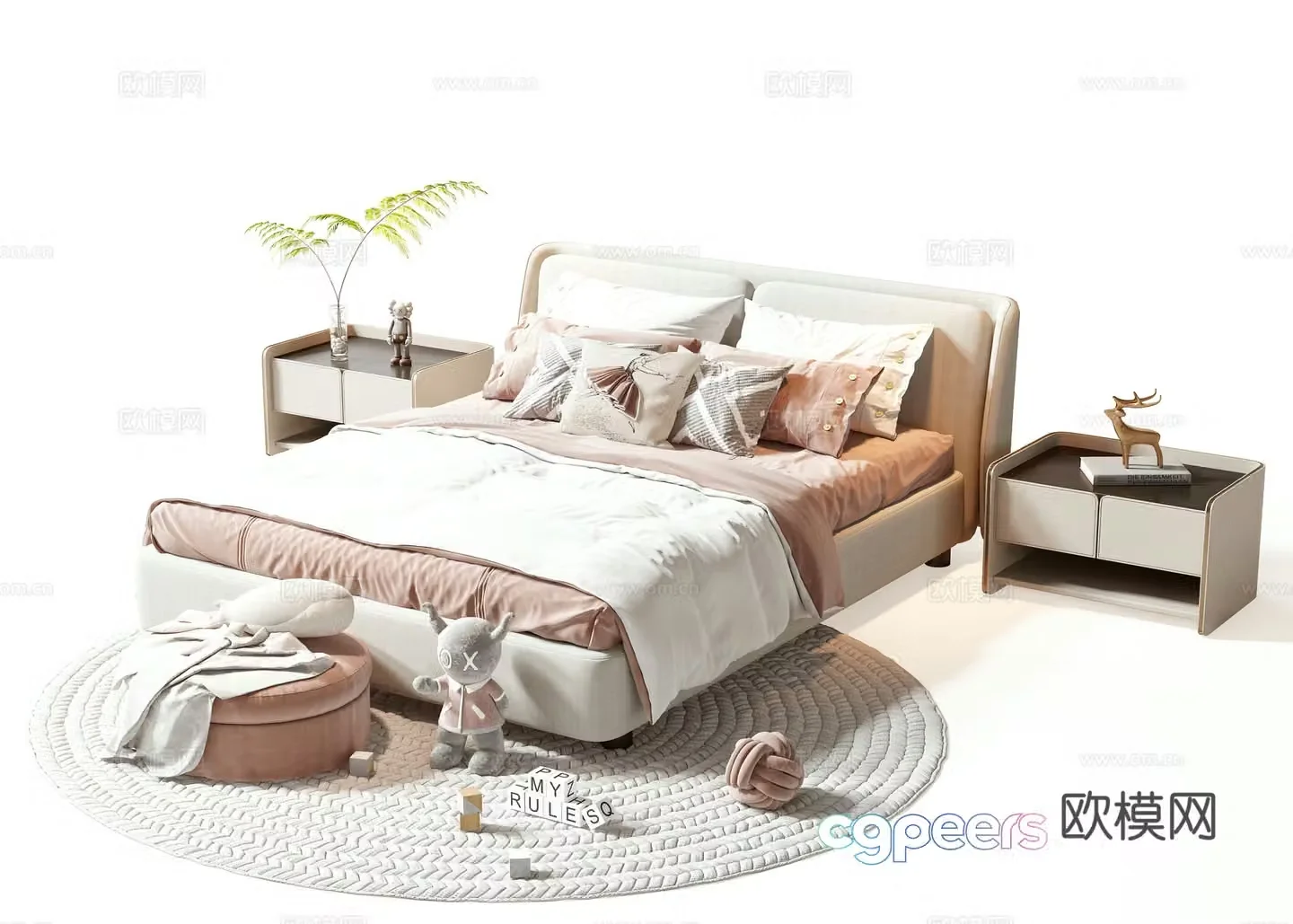Modern children’s bed 3d model