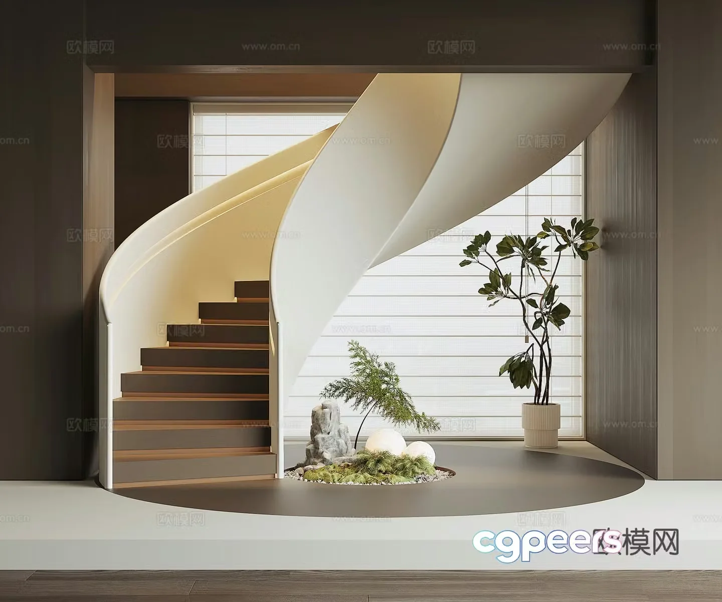 Modern spiral staircase 3d model