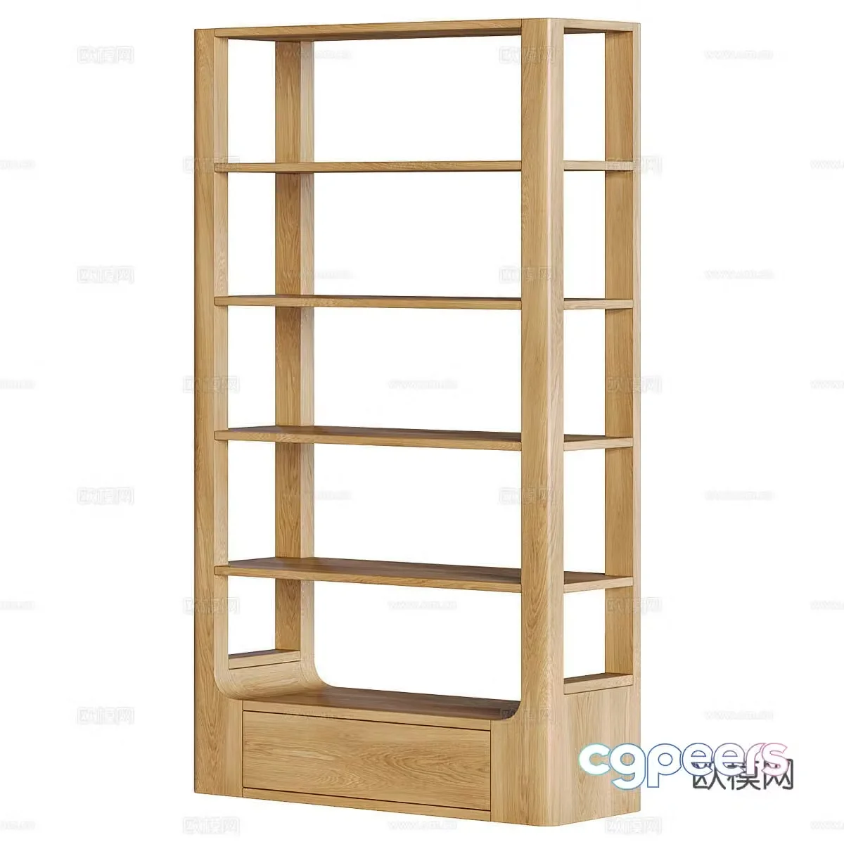 New Chinese style log decorative rack Bogu shelf Bookshelf 3D model