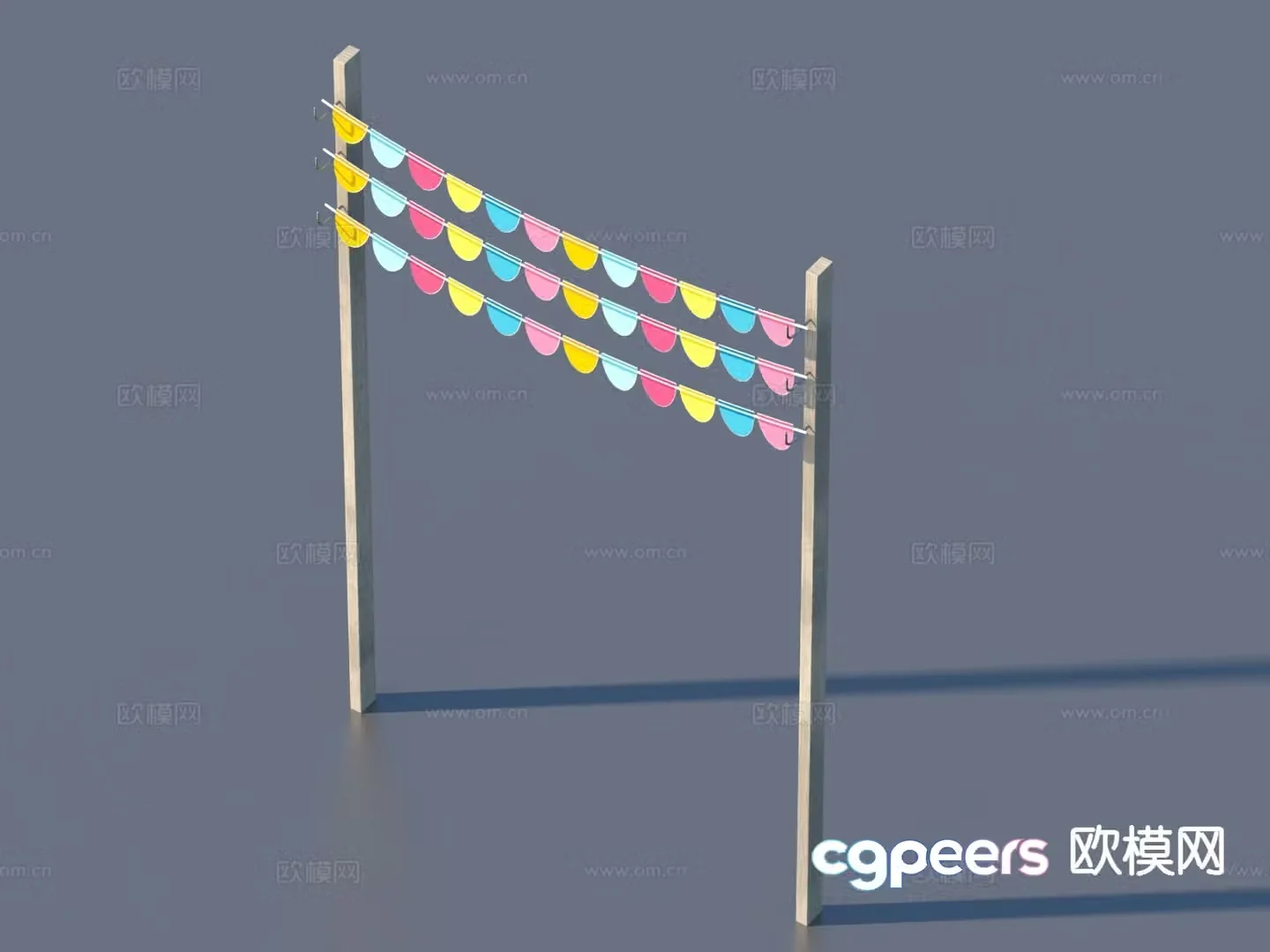 Hanging flag colorful flag decorative flag flag 3d model