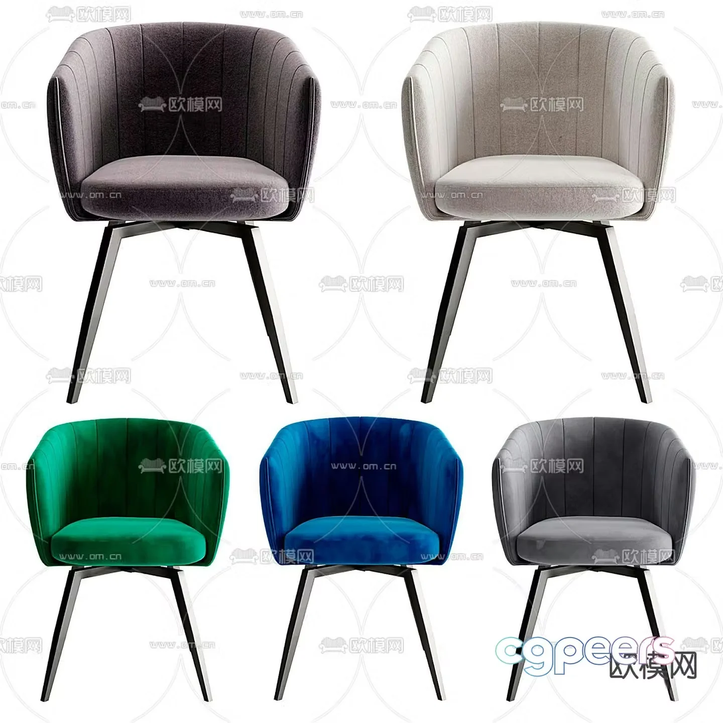 pertica single chair dining chair 3d model