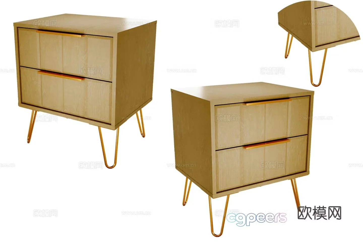 Modern bedside table 3d model