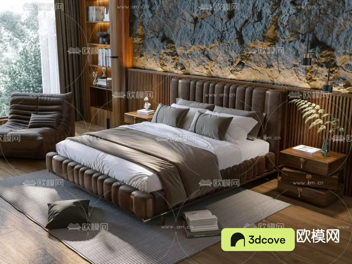 Light luxury style double bed