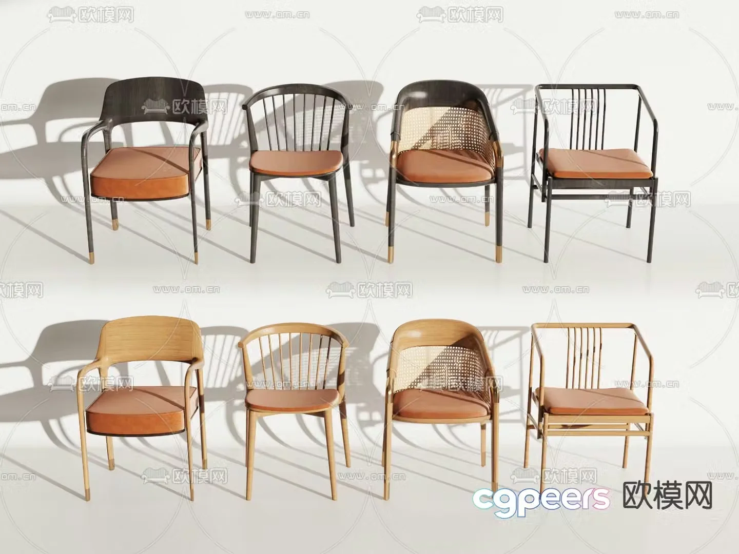 New Chinese style chair dining chair 3d model