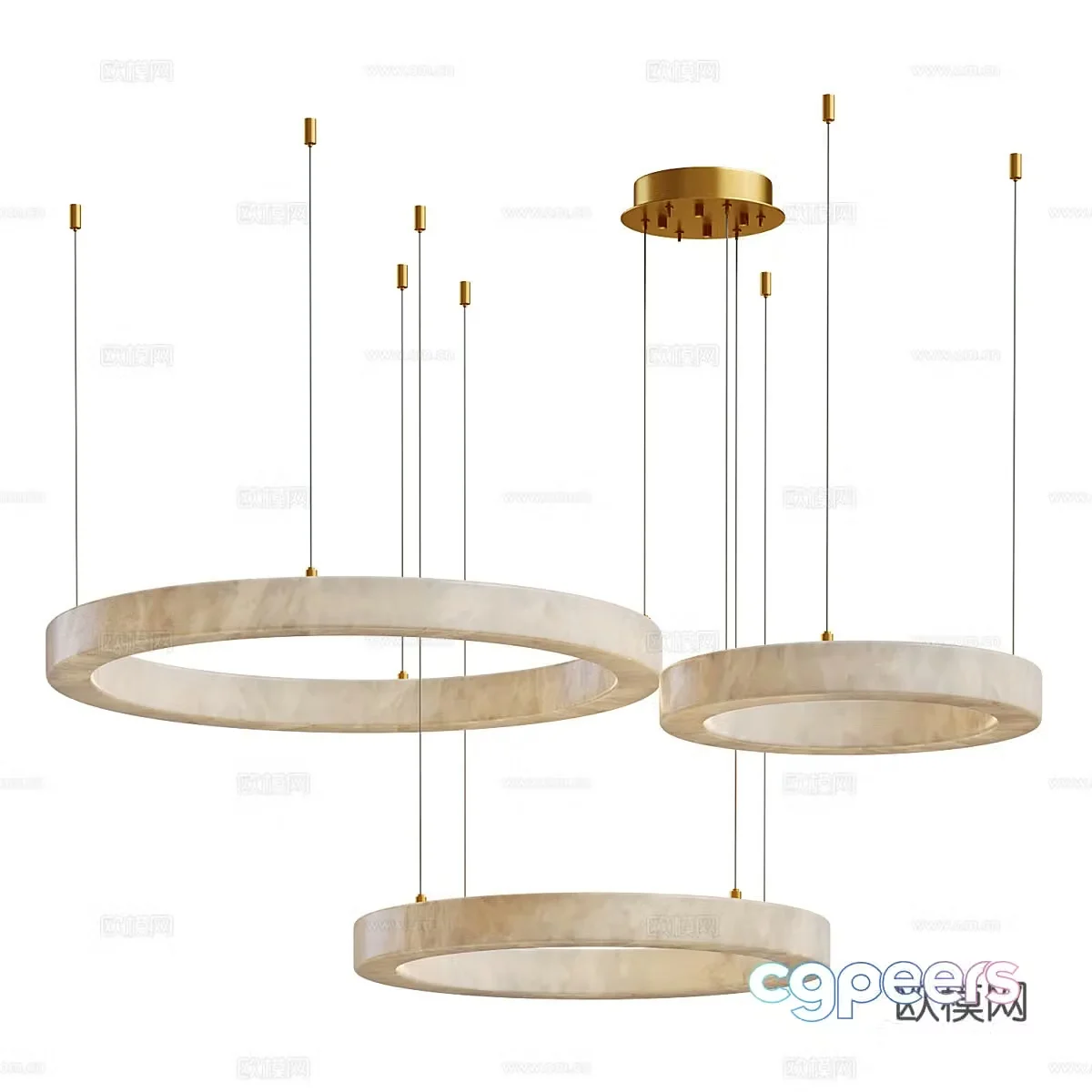 New Chinese Light Luxury Marika Alaba Chandelier 3D Model