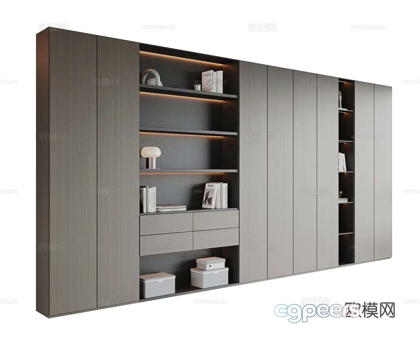 Italian modern bookcase bookcase bookcase study bookcase living room bookcase open bookcase office bookcase 3d model