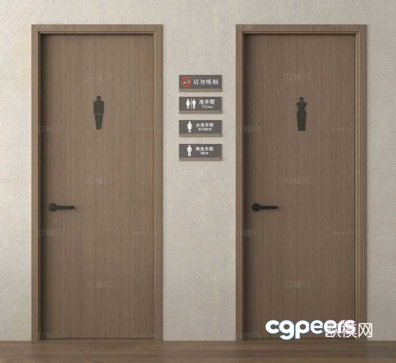 Bathroom door Toilet door Toilet door 3d model