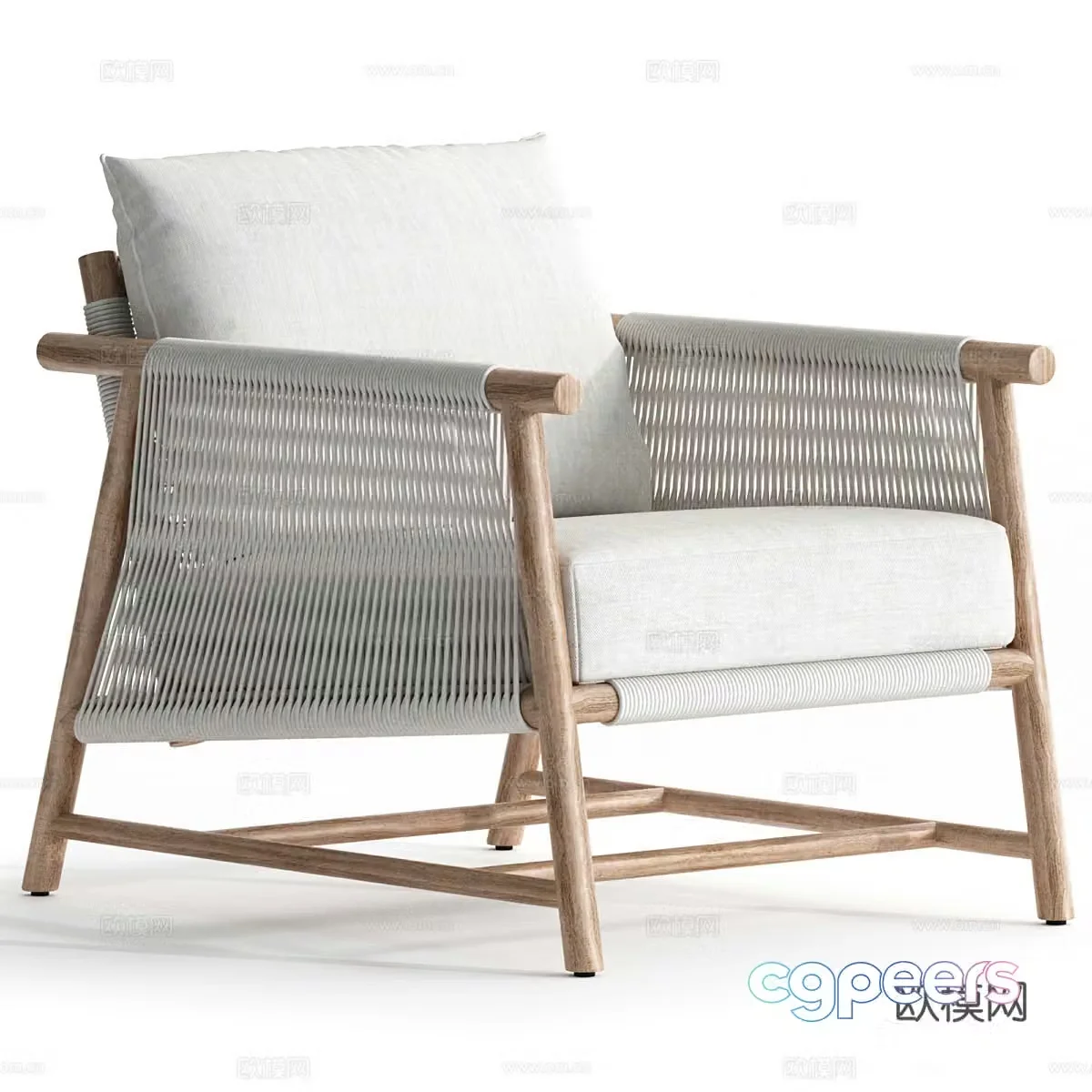 New Chinese style Crate & Barrel’s Fen leisure chair 3d model