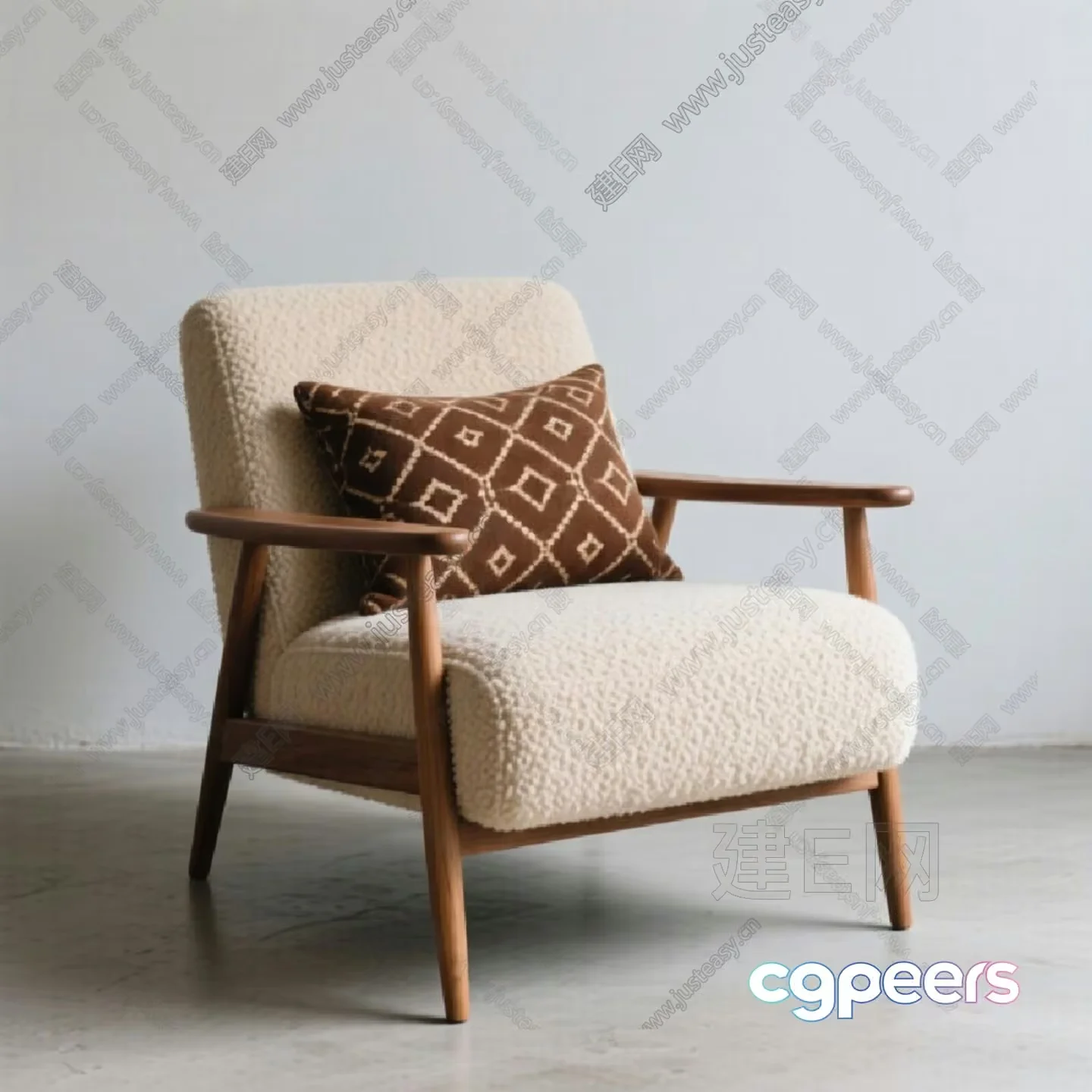 Wooden Accent Chair 3D Model – 20039 – VRAY Render