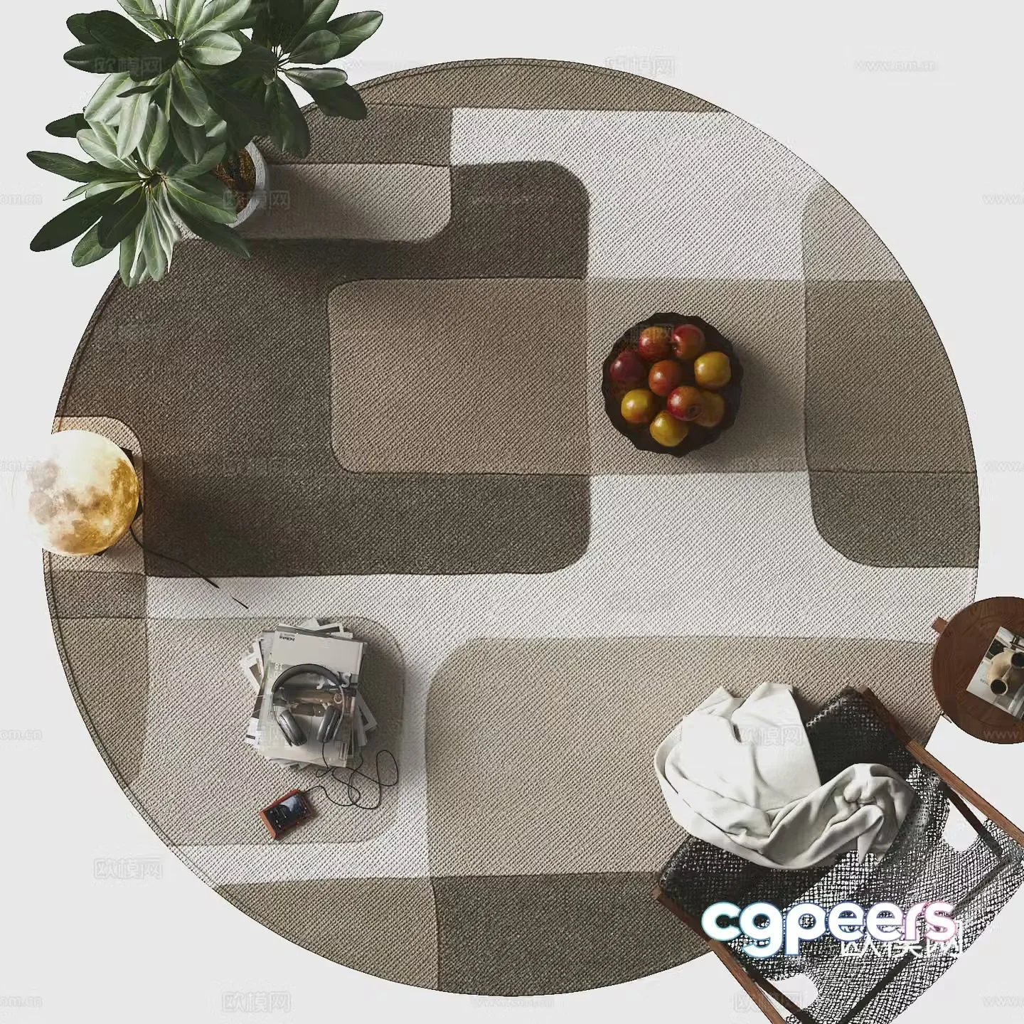 Modern round carpet 3d model