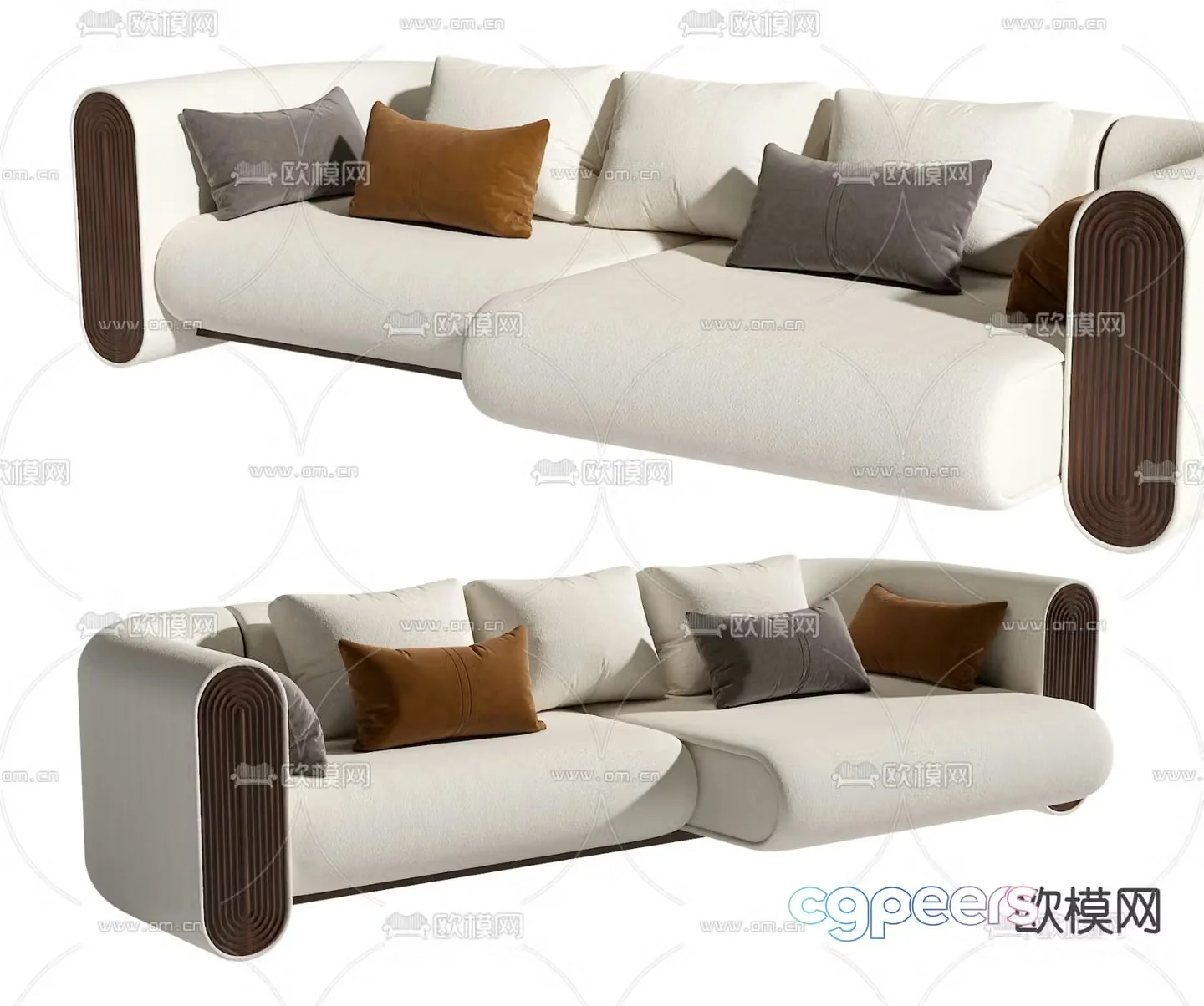 Corner sofa multi-person sofa 3d model
