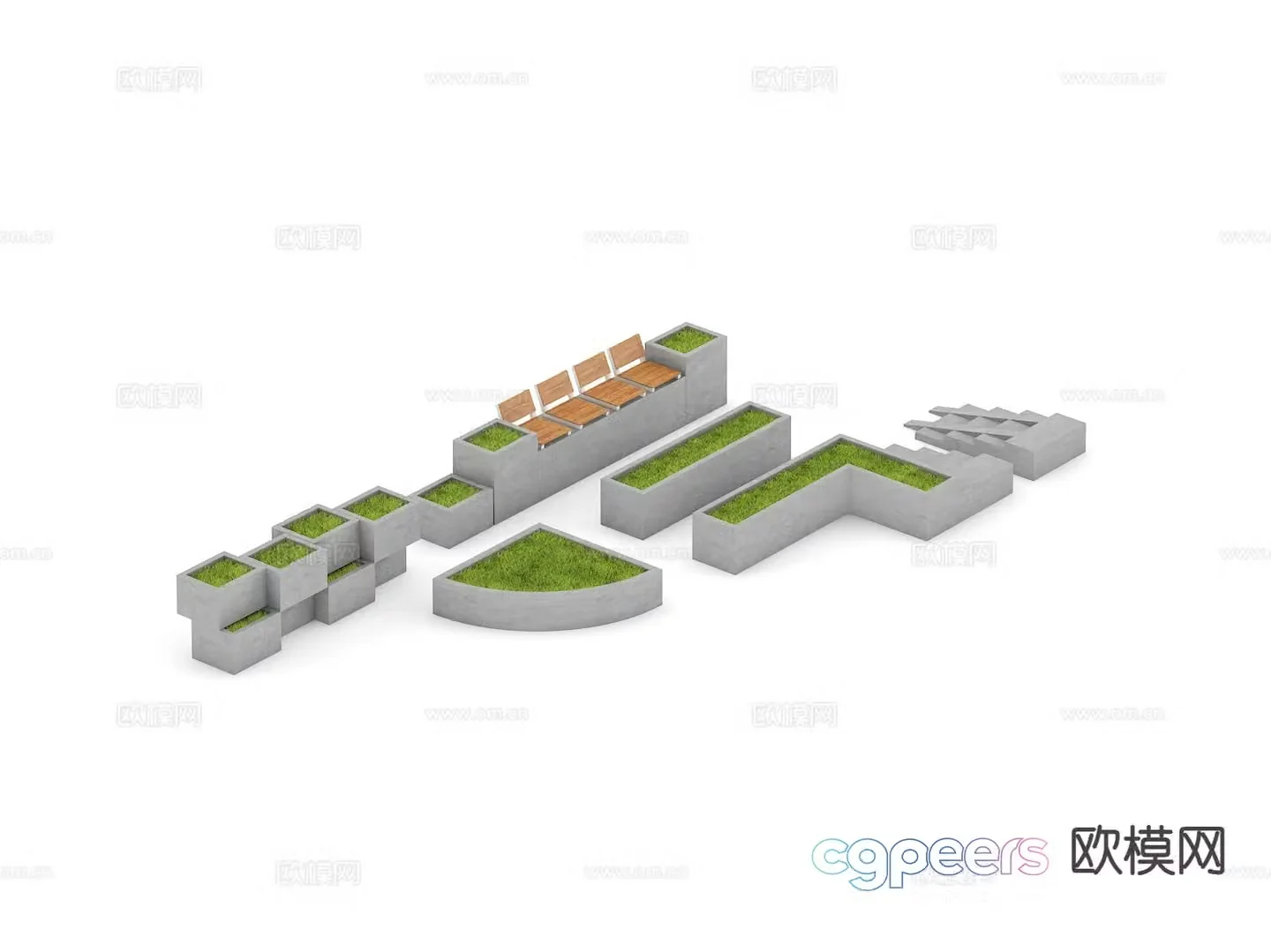Landscape sketch flower garden courtyard flower bed 3D model