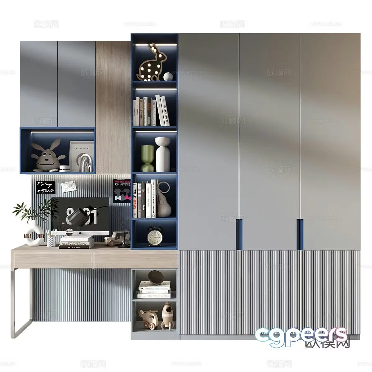 Modern children’s wardrobe 3d model