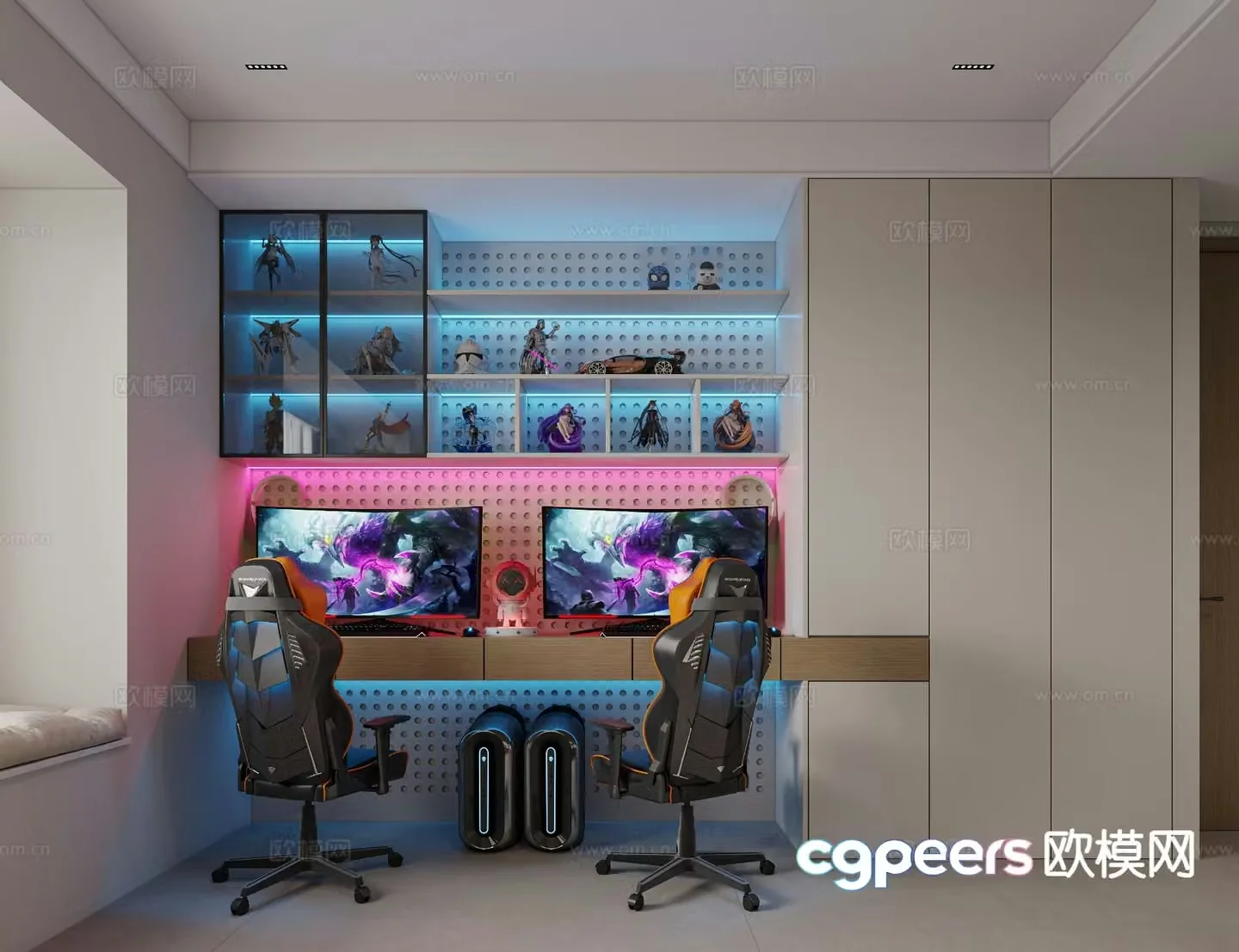 Modern eSports room computer room 3D model