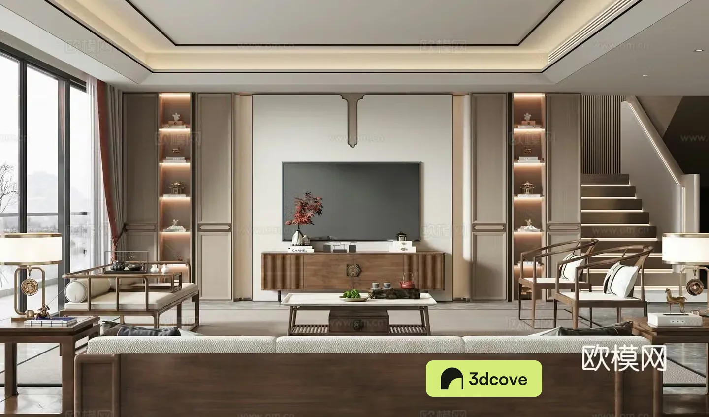 New Chinese living room 3D model