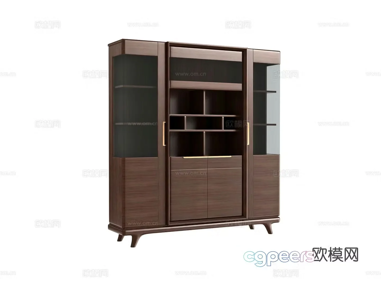 New Chinese style finished bookcase 3d model