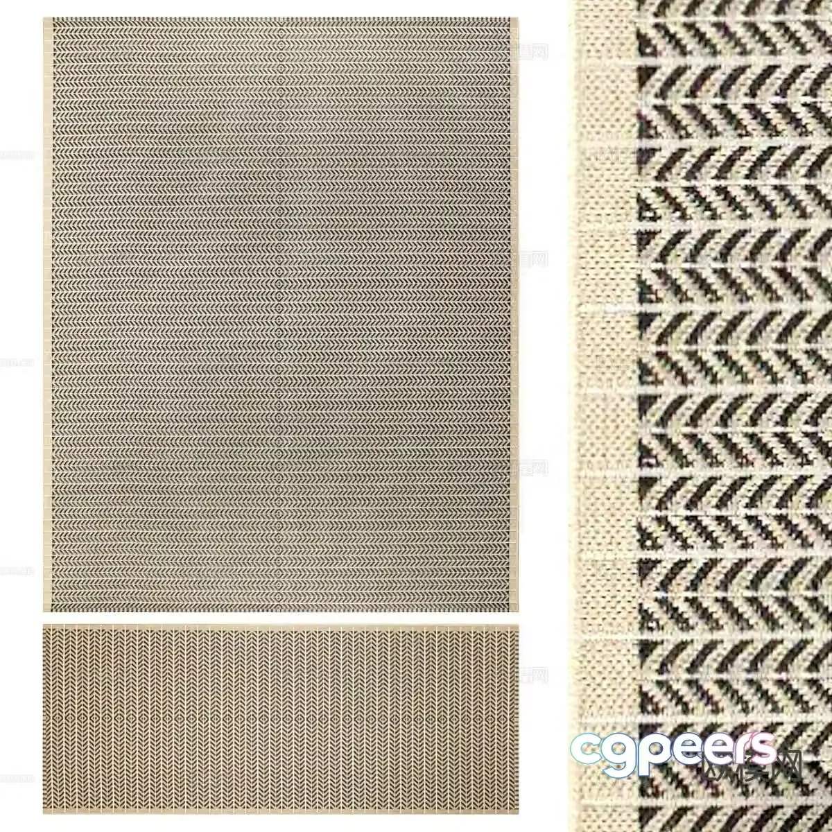 abstract carpet square rug 3d model
