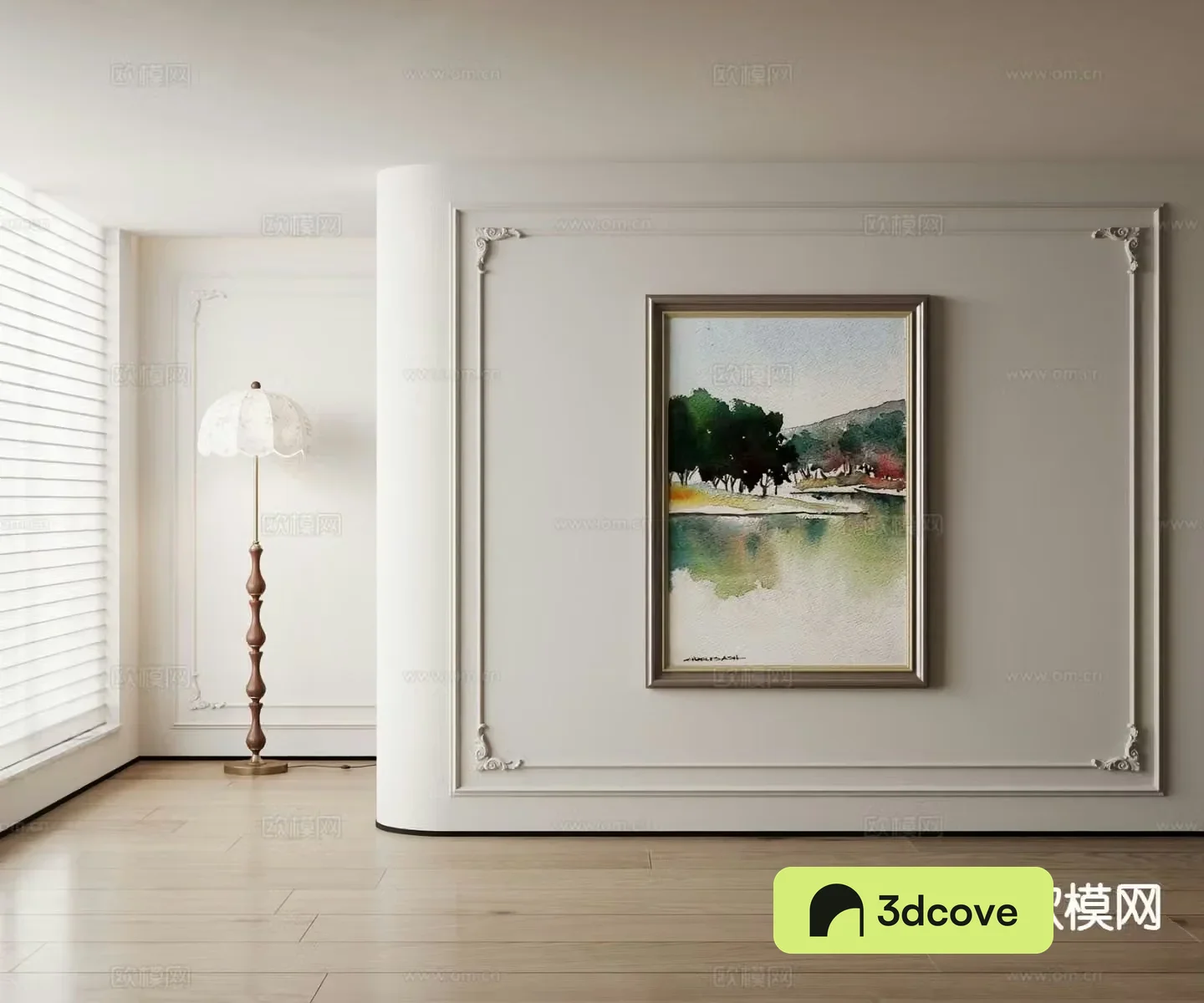 American decorative painting landscape painting watercolor painting