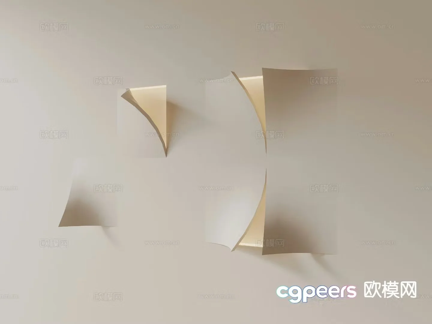 Wabi-sabi wall lamp plaster lamp 3d model